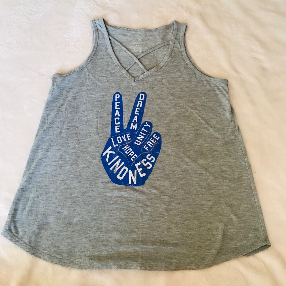 cross neck graphic tank top